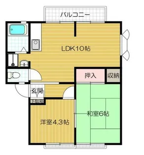 サンビレッジ岸部 C棟【2階】の間取り
