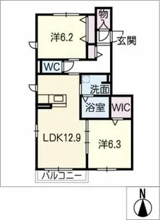 リヴィエールⅠ【2階】の間取り