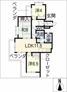グローリアスヒルズ八事401号【3階】の間取り
