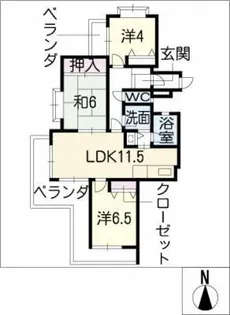 グローリアスヒルズ八事401号【3階】の間取り