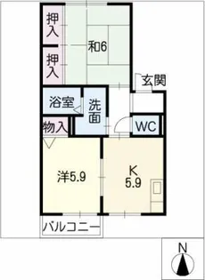 クレセントSHIN【2階】の間取り