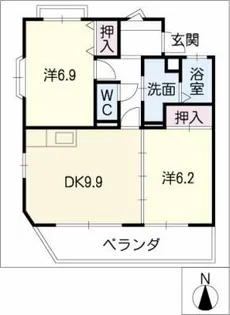 サンリッジ英【1階】の間取り