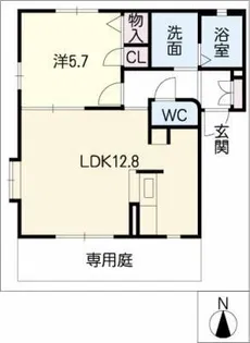 ピュアパルクシクーザA棟【1階】の間取り
