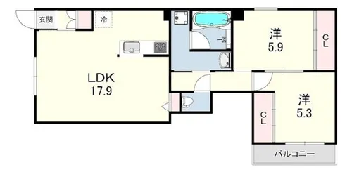 シャーメゾン高木東町【1階】の間取り