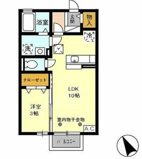 グランモア新豊A棟【103号室】の間取り