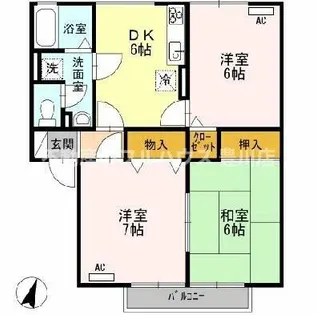 ヴィラ・ロワイヤル参番館【2階】の間取り