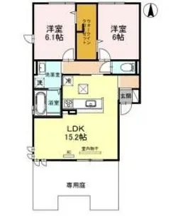 グランレーヴ壱番館【1階】の間取り