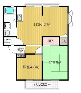 ルミエール(堀溝) D【2階】の間取り