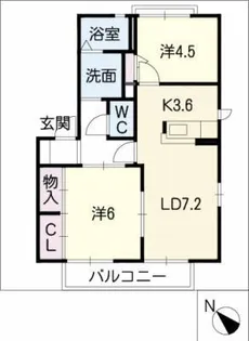ピュアタウン花園H【2階】の間取り