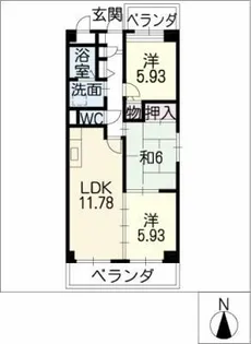 シェルフォーブルⅡ【2階】の間取り