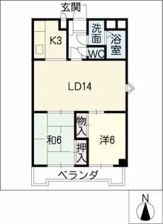 サンシティ ウインディコート【6階】の間取り