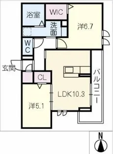 フィグティー【3階】の間取り