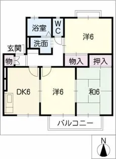 ハイム新浜B棟【1階】の間取り