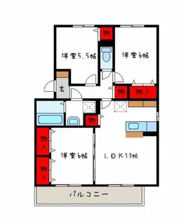 アピテ高安【3階】の間取り