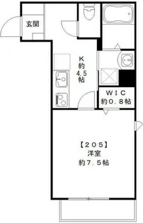 ハイツ豊【205号室】の間取り