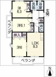クリア羽幸【4階】の間取り
