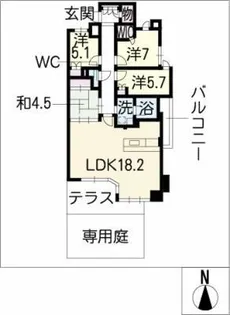 パークホームズ黒川【1階】の間取り