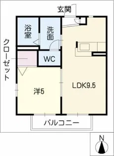 ルミエール山田【1階】の間取り