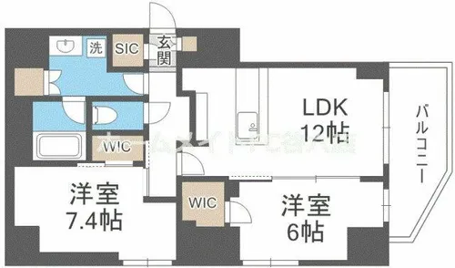 Noire北堀江【3階】の間取り