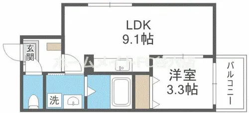 クオッカ都島【1階】の間取り