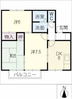 セジュール御油B棟【2階】の間取り