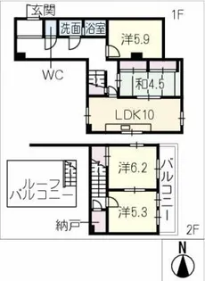 加藤ビル 1・2階【2階】の間取り