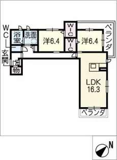 ラ・キャシェット北村【3階】の間取り