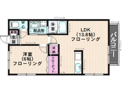 ブルックハウス大橋【1階】の間取り