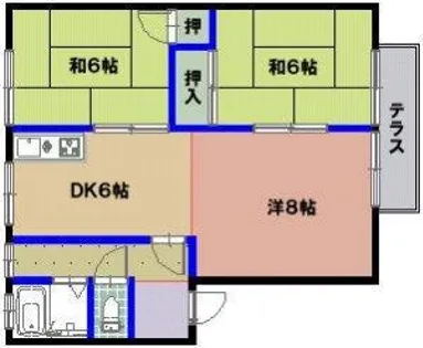 ハイツリバーサイド松崎C棟【202号室】の間取り