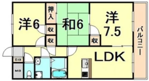 ハウスアイ尼崎【1階】の間取り