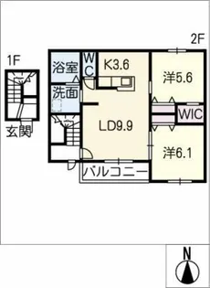 イーグルス【2階】の間取り