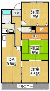 ウエストインヒルズ【1階】の間取り