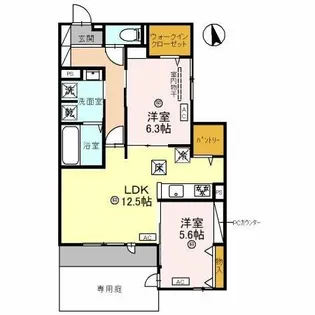 グリーンコート長居西【1階】の間取り