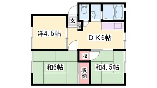 サンライフシティ御津【201号室】の間取り