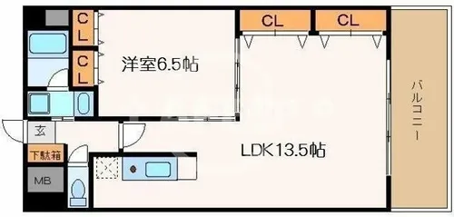 CITY SPIRE幸町【11階】の間取り