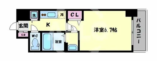 リフレス天王寺国分町【2階】の間取り
