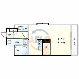 アルデール帝塚山【6階】の間取り