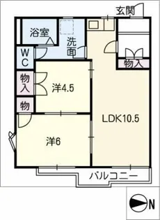 タウン植田【2階】の間取り