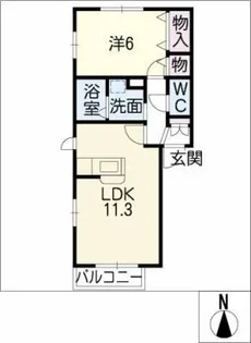 メゾン・ド・タマミズ【1階】の間取り