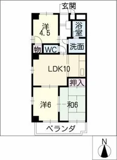 シャンボール近藤【4階】の間取り
