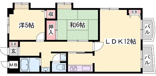 ロイヤルコーポ姫路北条【103号室】の間取り