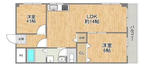レオハイム木屋【3階】の間取り