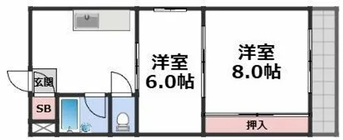 ジョイフル林寺【2階】の間取り