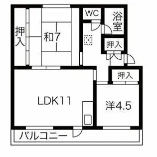 服部ハイツ【2階】の間取り