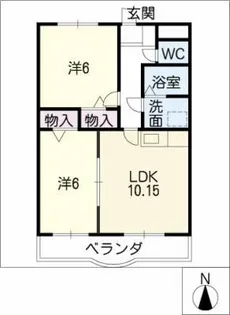 ブランプリュムⅡ【2階】の間取り