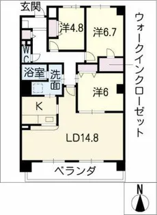 コルティーレマルフク【10階】の間取り