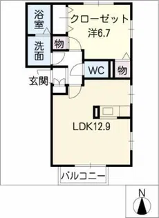 ルミエール清洲 B【1階】の間取り