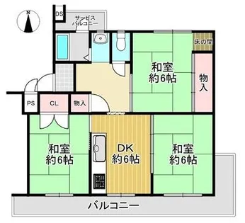 円明寺ヶ丘団地B棟204号【2階】の間取り