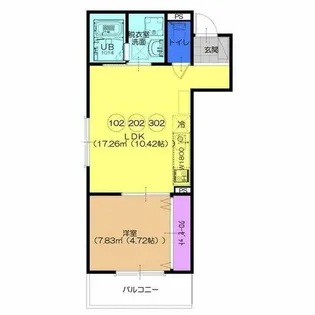 大阪府高石市羽衣1丁目【アパート】の間取り