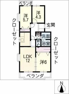 プランドールU【1階】の間取り